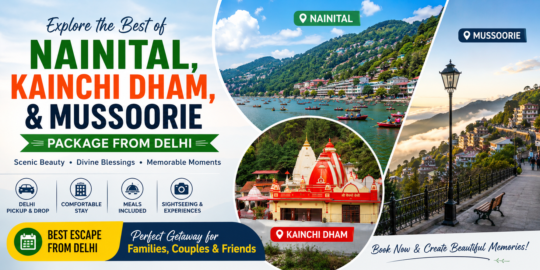 Nainital Kainchi Dham And Mussoorie Package From Delhi